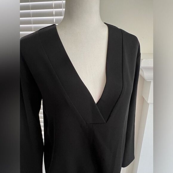 Amanda Uprichard black v neck mini dress size P - Picture 2 of 12
